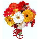 Bukiet złożony z kolorowych gerber - Kwiaty Kolorowe Szczęście